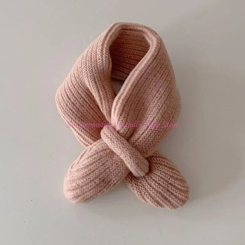 Écharpe enfant tendance 85AE, couleur unie, automne-hiver, tricotée, écharpe à la mode