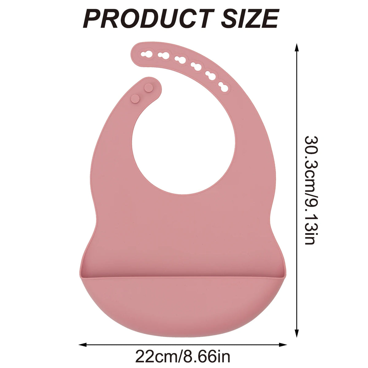 Adjustable Silicone Waterproof Baby Feeding Bib (BPA-Free)