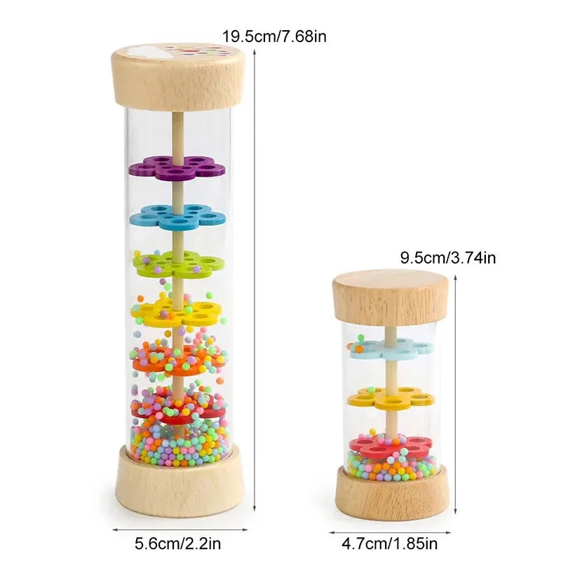 Montessori Rain Stick – Rainbow Sensory Rattle for Kids