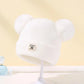 Ensemble d'hiver mignon pour bébé : bonnet et écharpe en laine avec oreilles d'ours.