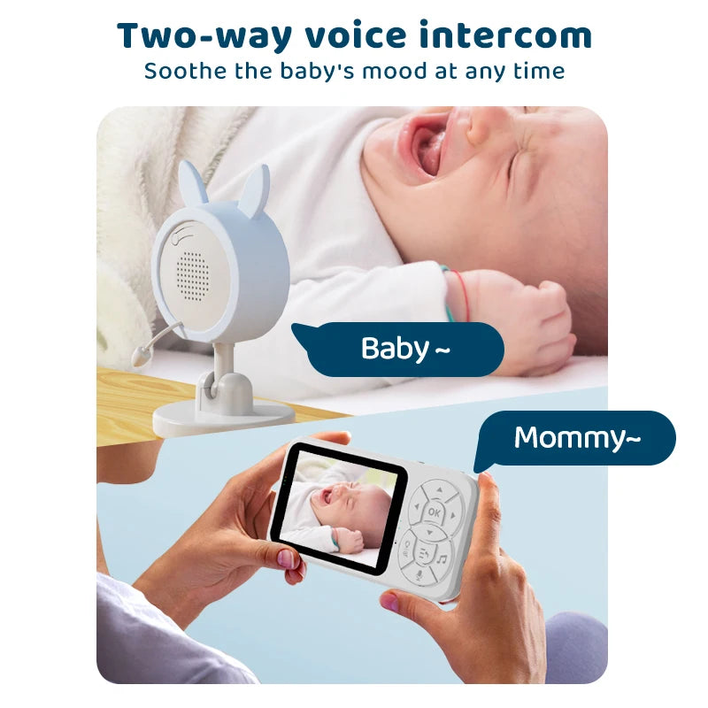 Babyphone DANMINI 3,5" RGB – Caméra interphone avec vision nocturne et voix