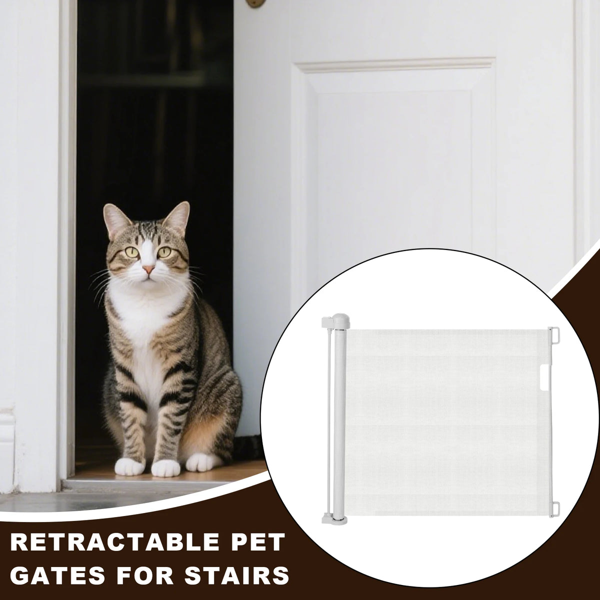 Retractable Baby Stair Gate – Extra-Wide No-Drill Mesh for Indoor & Outdoor Use