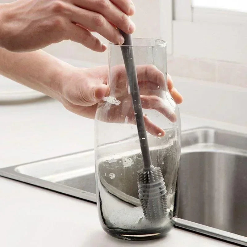 Long Handle Silicone Brush | Bottle, Cup & Glass Cleaning Tool