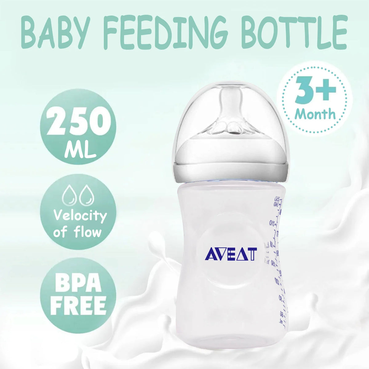 150/250ml Petal Baby Feeding Bottle – Wide Caliber, Drop-Resistant, Gift Item