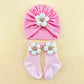 Soft Newborn Baby Hat and Anti-Slip Socks Set