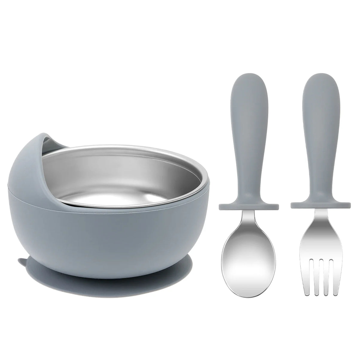 Ensemble d'alimentation pour tout-petits – 3 pièces : bol, cuillère et fourchette pour le sevrage