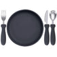 Ensemble d'alimentation pour bébé – Assiette, cuillère et fourchette en silicone