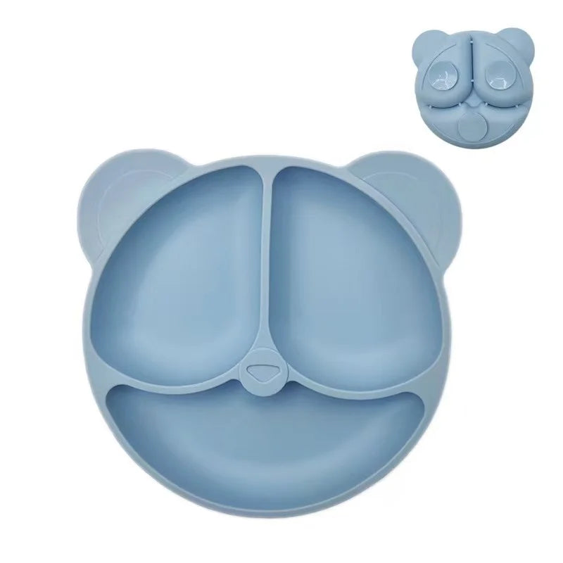Assiette à ventouse en silicone pour bébé – Bol avec visage souriant