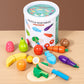 Ensemble de fruits et légumes à découper Montessori