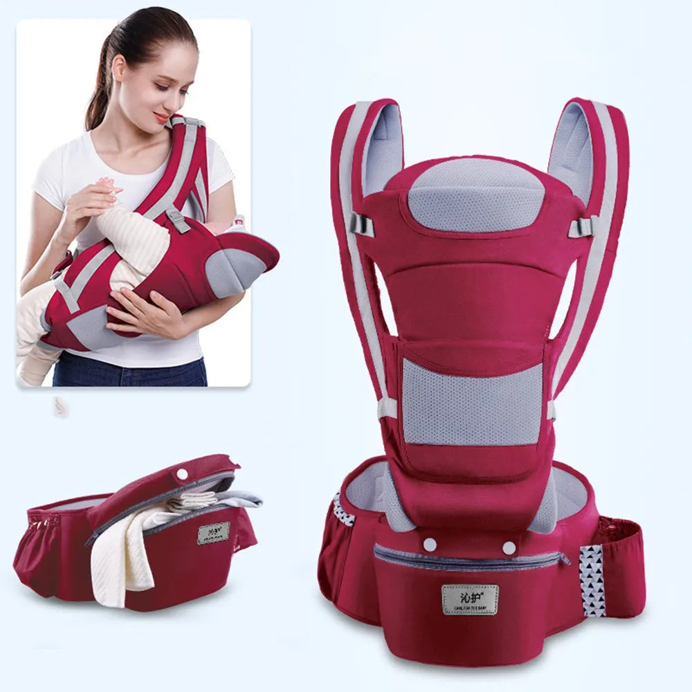 Ergonomic Front-Facing Baby Carrier with Hipseat – Travel Friendly