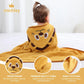 Serviette de bain à capuche Lion mignon – Peignoir de bain doux en bambou pour enfants