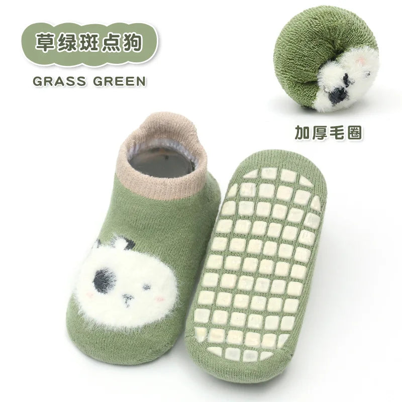 Chaussettes bébé antidérapantes mignonnes – Imprimé animal d'été