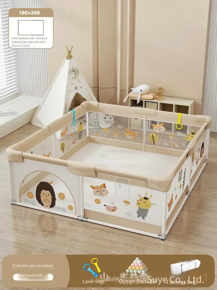 Parc pour bébé avec tapis – Parc de jeu sécurisé en filet pour les tout-petits