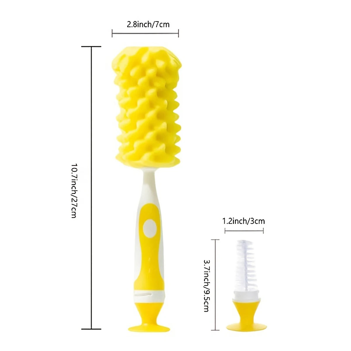 Soft Touch Baby Bottle Cleaner | 2-in-1 Sponge Brush with Suction Cup