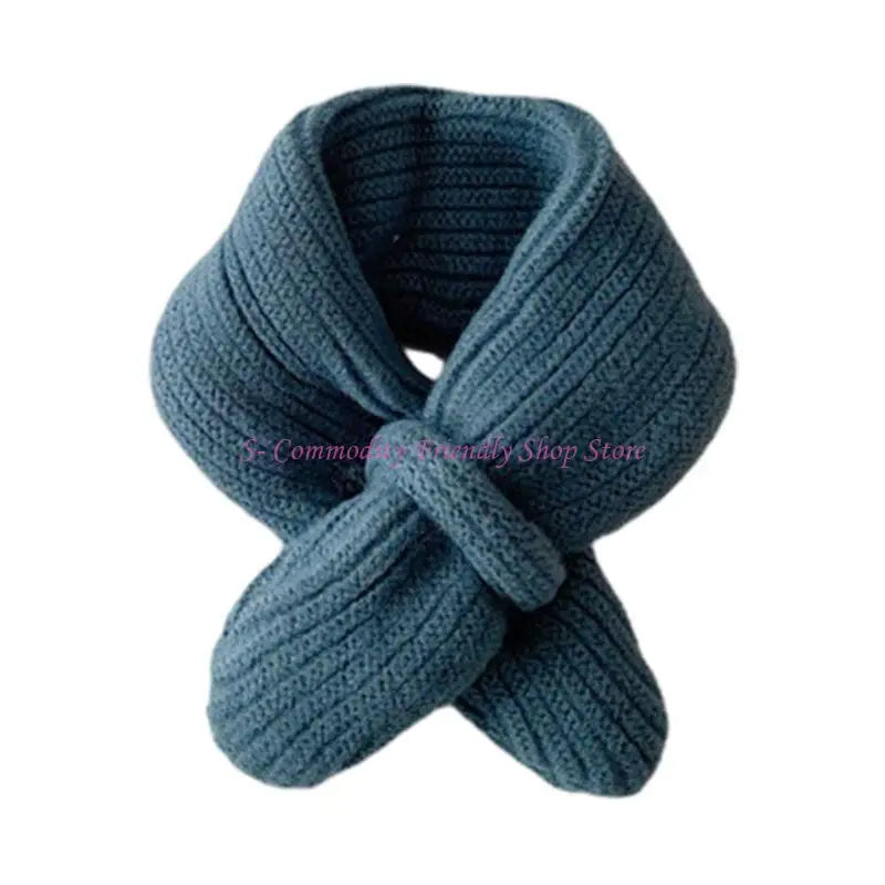 Écharpe enfant tendance 85AE, couleur unie, automne-hiver, tricotée, écharpe à la mode