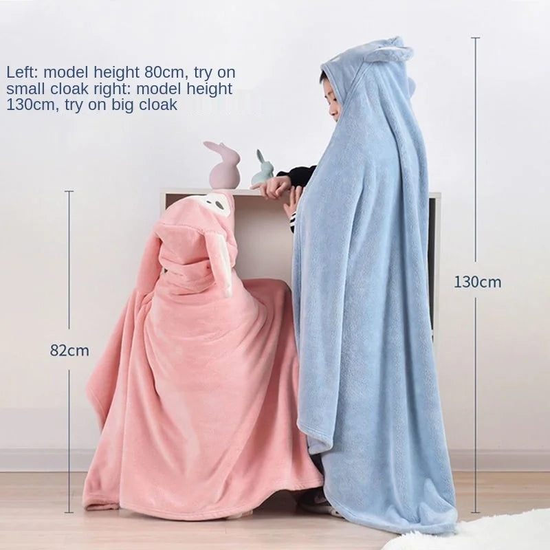 Thickened Baby Hooded Bath Towel – Soft Cotton Cloak & Wearable Blanket
