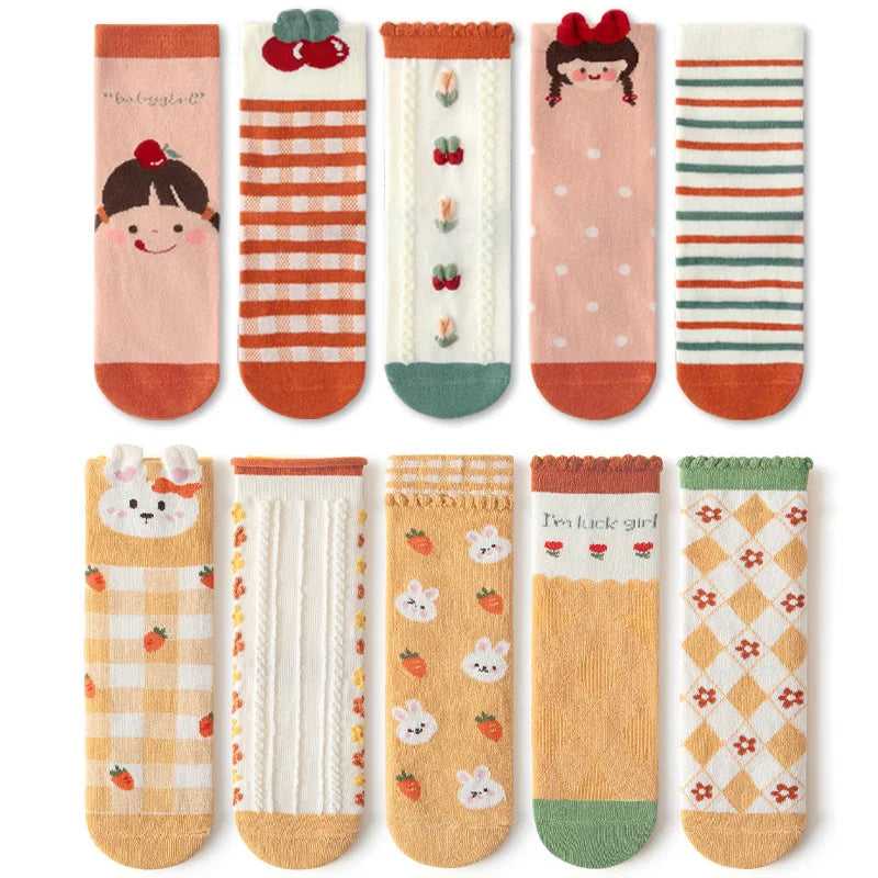 Girls' Cartoon Cotton Socks