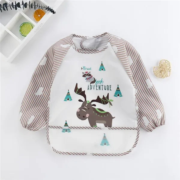 Blouse imperméable à manches longues pour l'allaitement et les activités artistiques de bébé (1-3 ans)