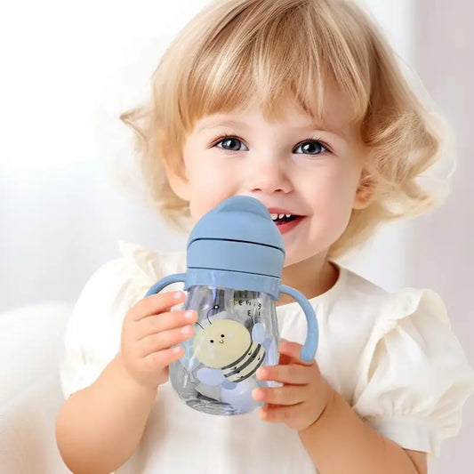 Cute Baby Straw Cup | 300ML Weighted, Spill-Proof, Easy to Hold