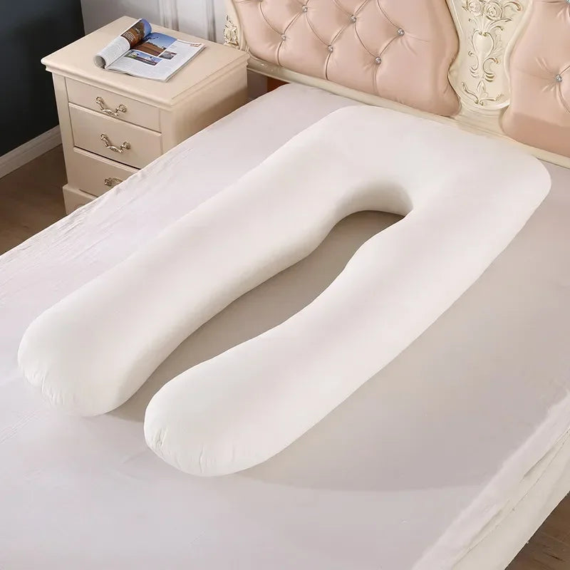 Coussin de grossesse en polaire douce en forme de U – Soutien latéral et lombaire multifonctionnel
