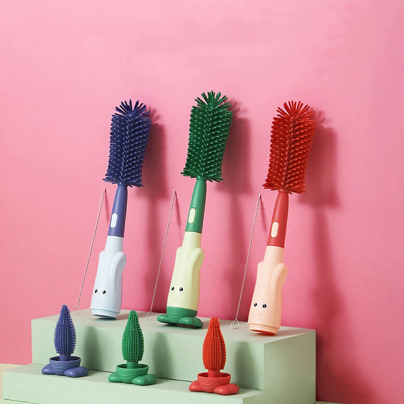 Ensemble de goupillons en silicone pour biberons | Nettoyeurs à tête souple pour tasses et tétines