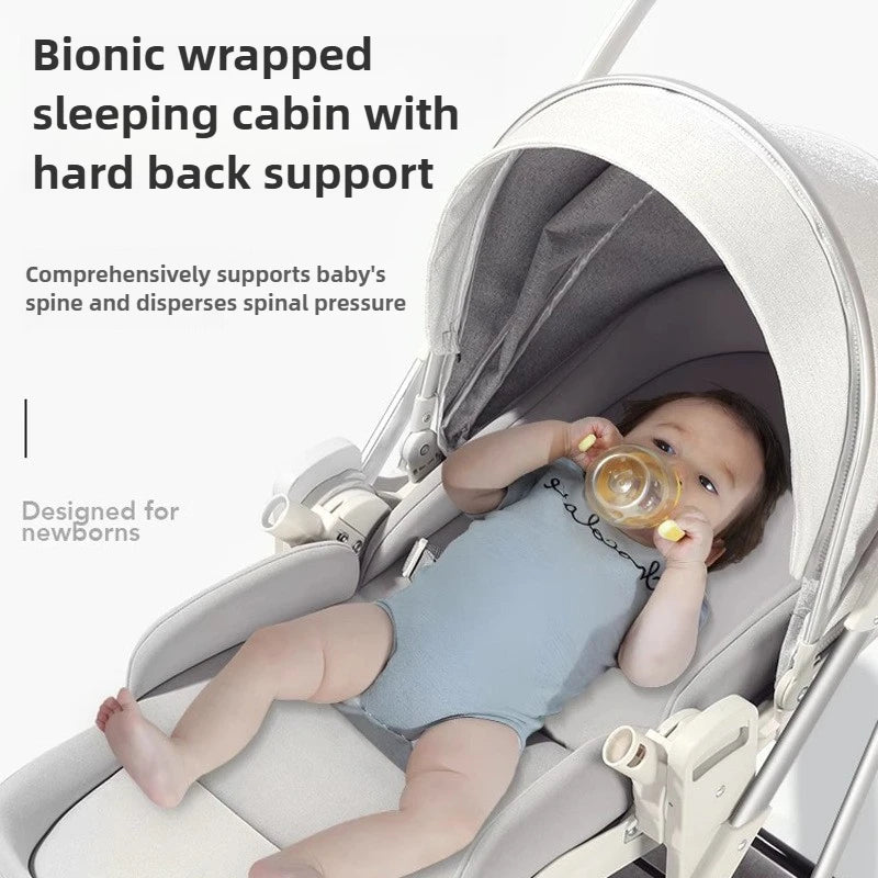 2025 High-View Baby Stroller – Lightweight, Foldable, Sit & Lie Newborn Pram