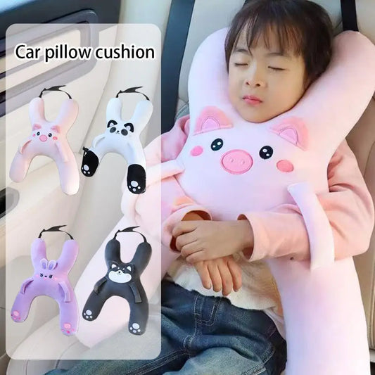 Oreiller de voiture amovible – Appui-tête mignon à motif dessin animé pour enfants
