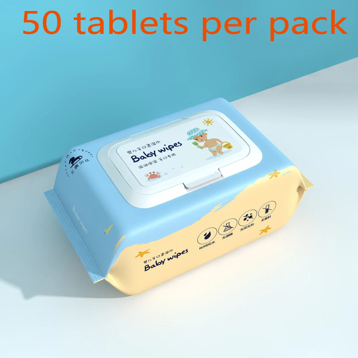 1 à 5 lingettes humides pour bébé – Sans alcool, sans parabènes, pour le corps et les mains