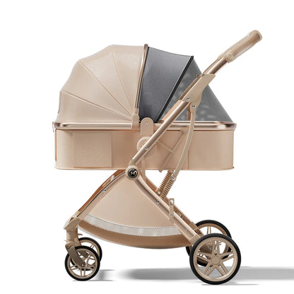 Poussette bébé 3 en 1 de luxe – Position assise et allongée, poussette de voyage portable