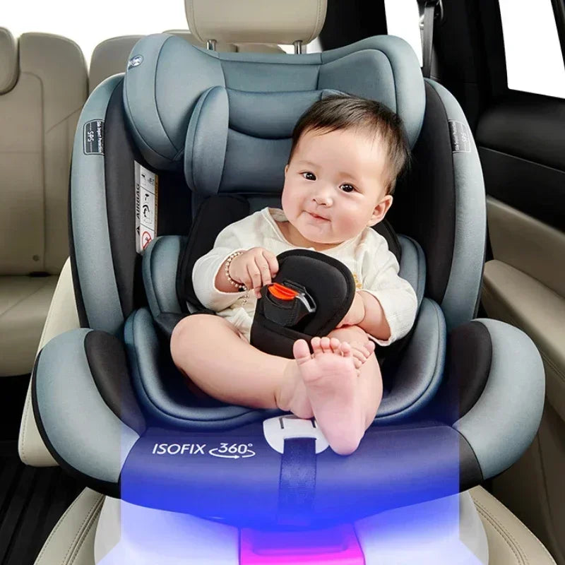 Siège auto bébé pivotant à 360° avec fixation ISOFIX et support