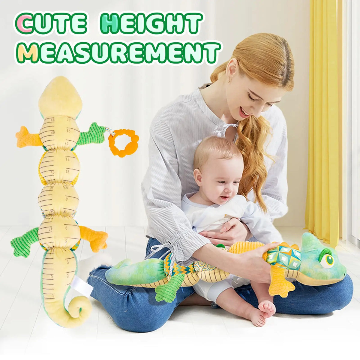 Peluche musicale pour bébé avec anneau de dentition à clochette.