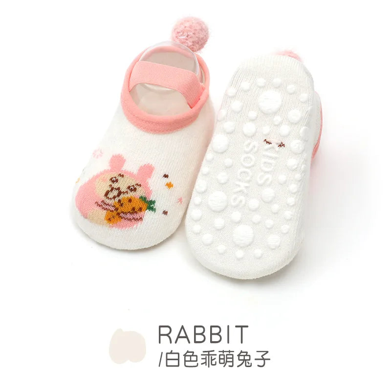 Chaussettes bébé antidérapantes mignonnes – Imprimé animal d'été