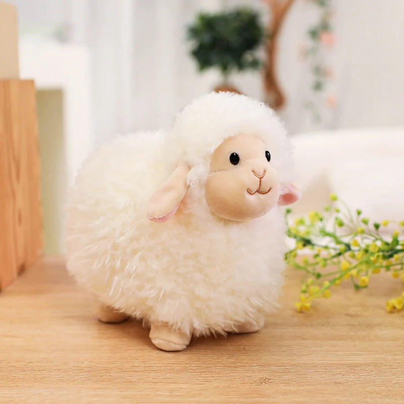 Mouton en peluche barbe à papa – Peluche alpaga douce pour enfants