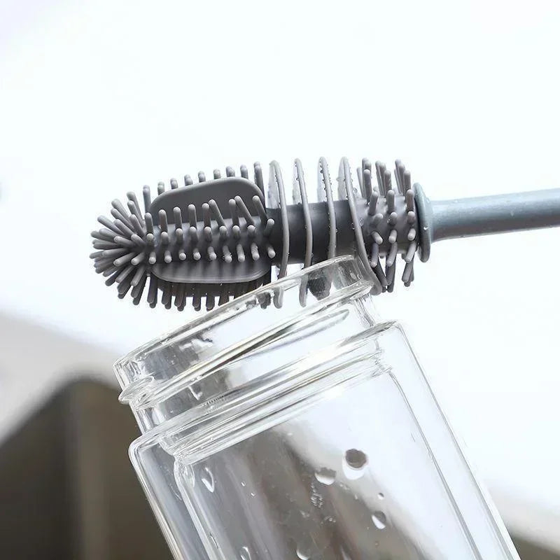 Long Handle Silicone Brush | Bottle, Cup & Glass Cleaning Tool