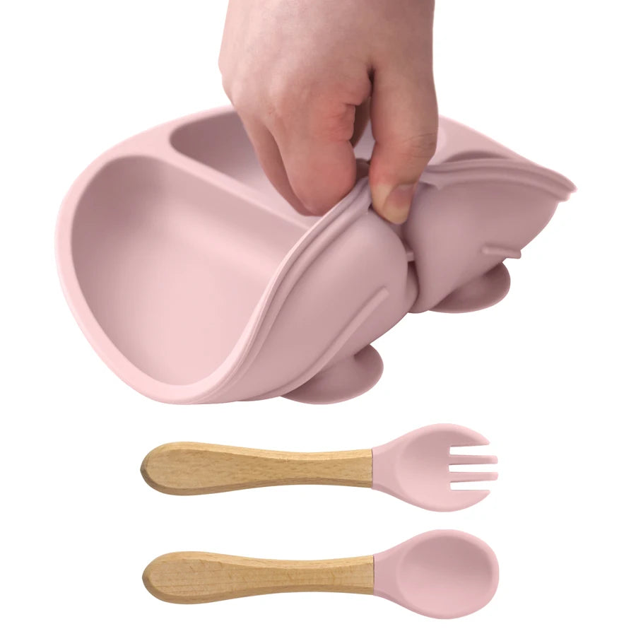 Children’s Silicone Tableware – BPA-Free Plate & Cutlery Set