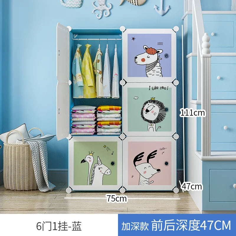 Armoire enfant en plastique – Étagères cubiques et rangement pour vêtements