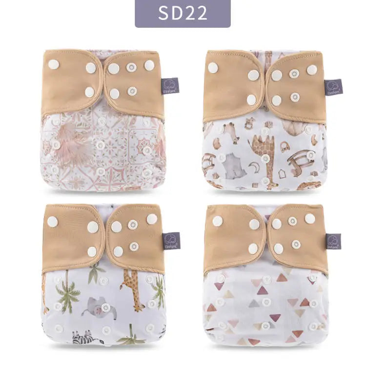 Couches lavables en maille grise Elinfant, lot de 4