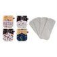 Washable Baby Diapers Set – 4 Cloth Nappies with Inserts, 3–15kg