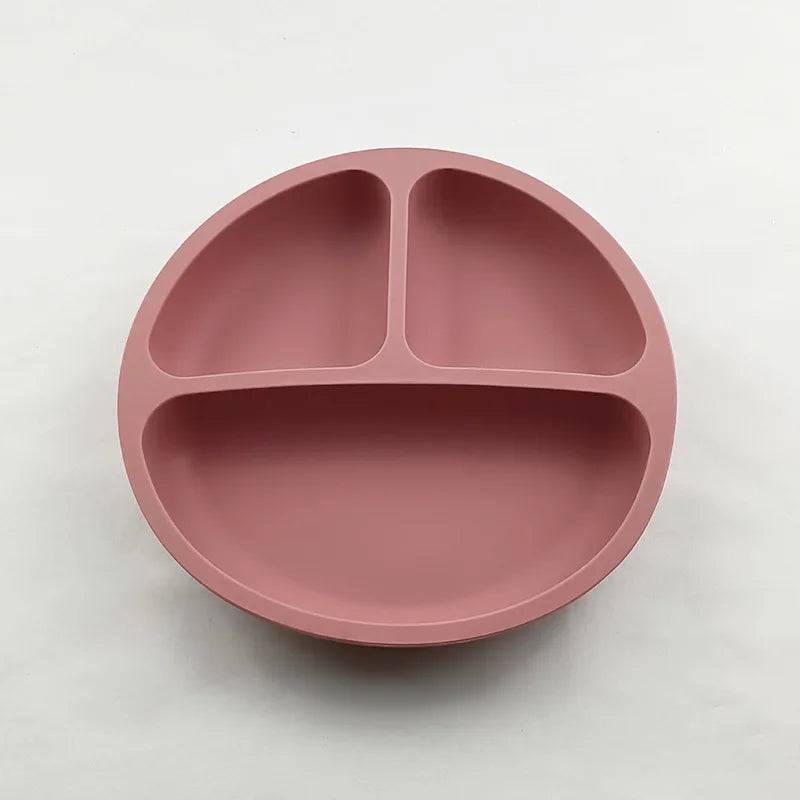 Assiette à ventouse en silicone pour bébé – Bol avec visage souriant