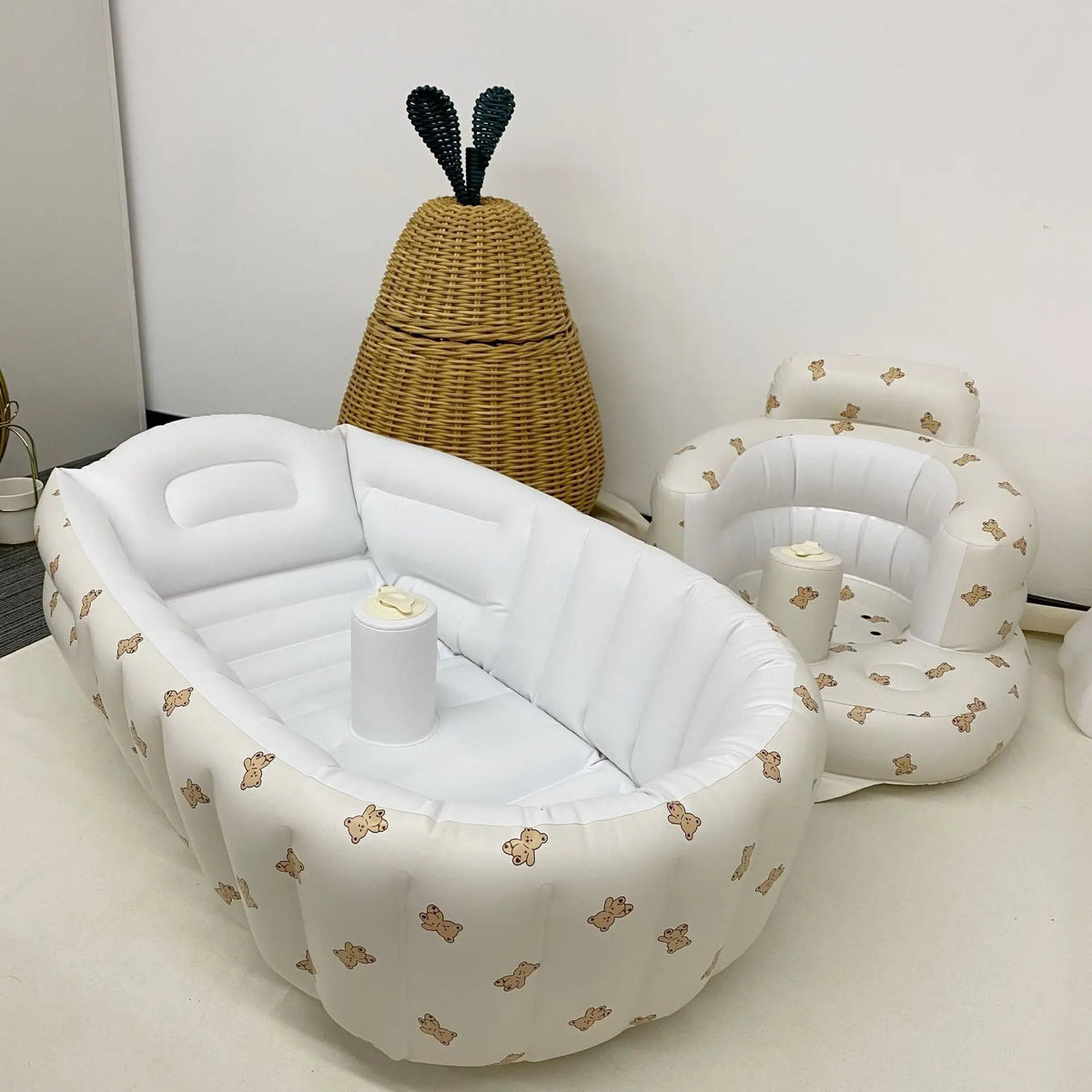 Inflatable Baby Bathtub & Chair – Portable Toddler Seat with Back Support