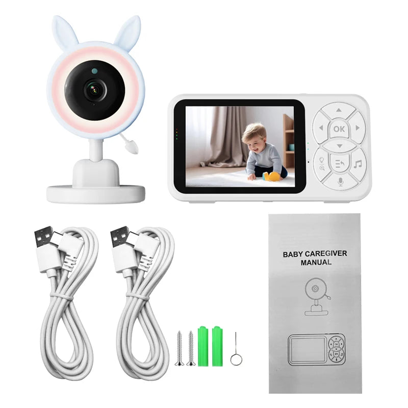 Babyphone DANMINI 3,5" RGB – Caméra interphone avec vision nocturne et voix