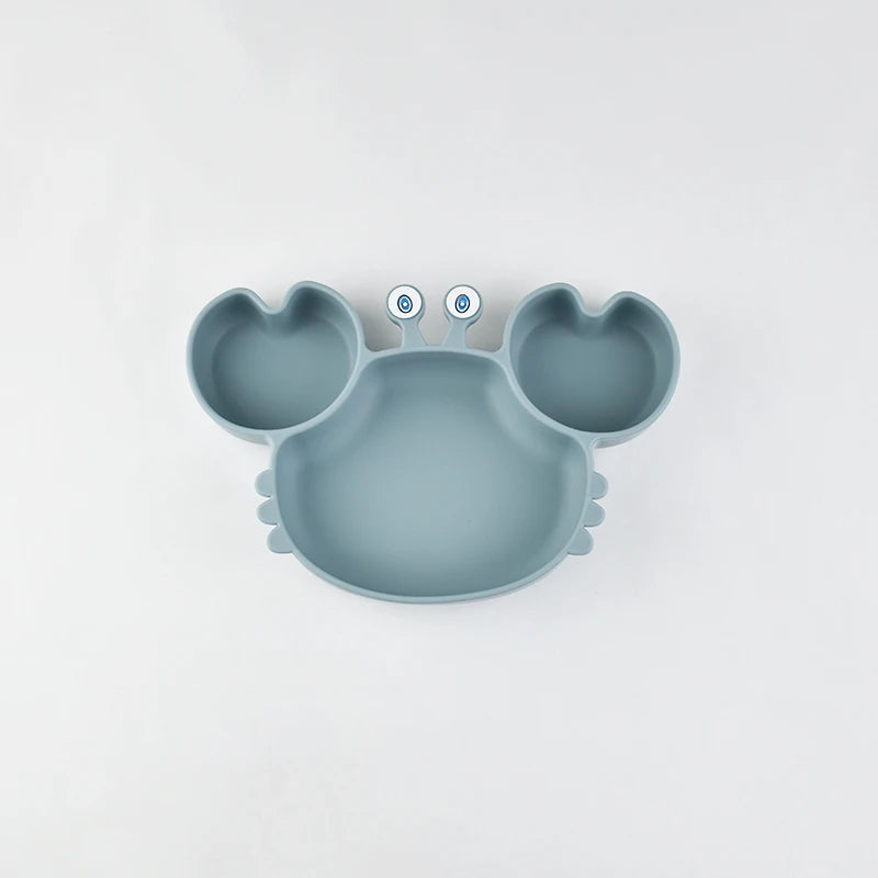 Toddler Suction Plate – BPA-Free Cartoon Crab Feeding Tray