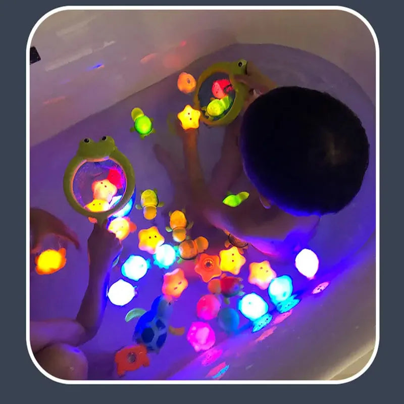 9pcs Floating Light-Up Animal Bath Toys for Kids
