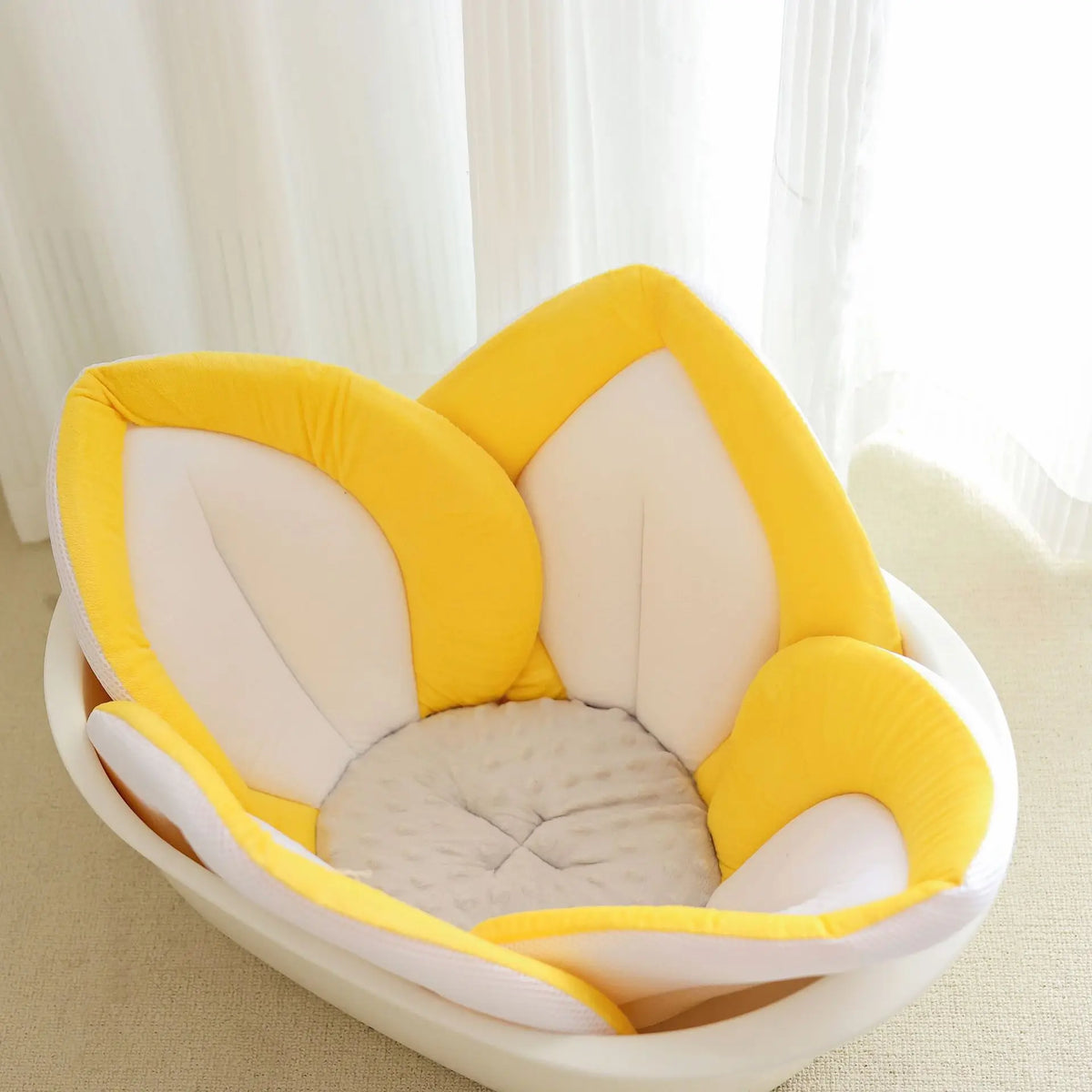 Tapis de bain pour bébé – Siège en peluche Lotus fleuri pour nourrissons