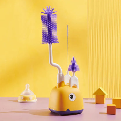 Brosse de nettoyage en silicone pour bébé | Nettoyeur à 360° pour biberons, tétines et sucettes