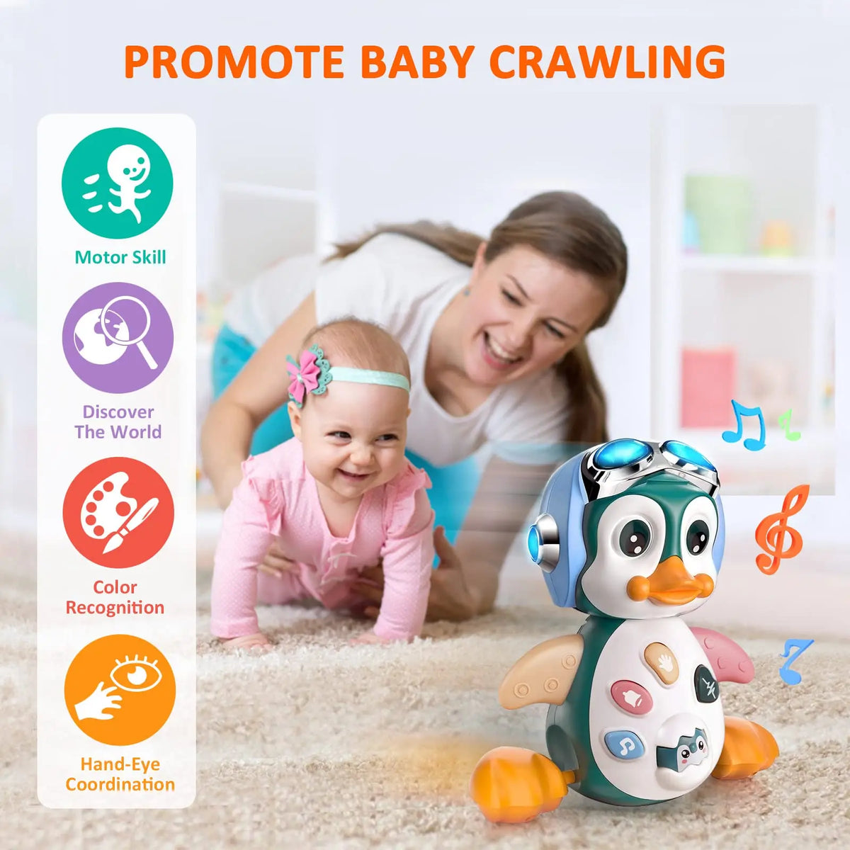Penguin Musical Crawling Toy – Dance & Learn!