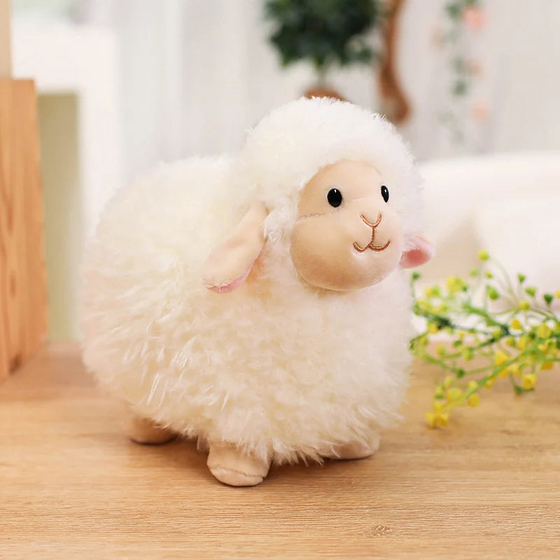 Mouton en peluche barbe à papa – Peluche alpaga douce pour enfants