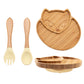Baby Dinnerware – 3PCS Bamboo Plate & Suction Tableware