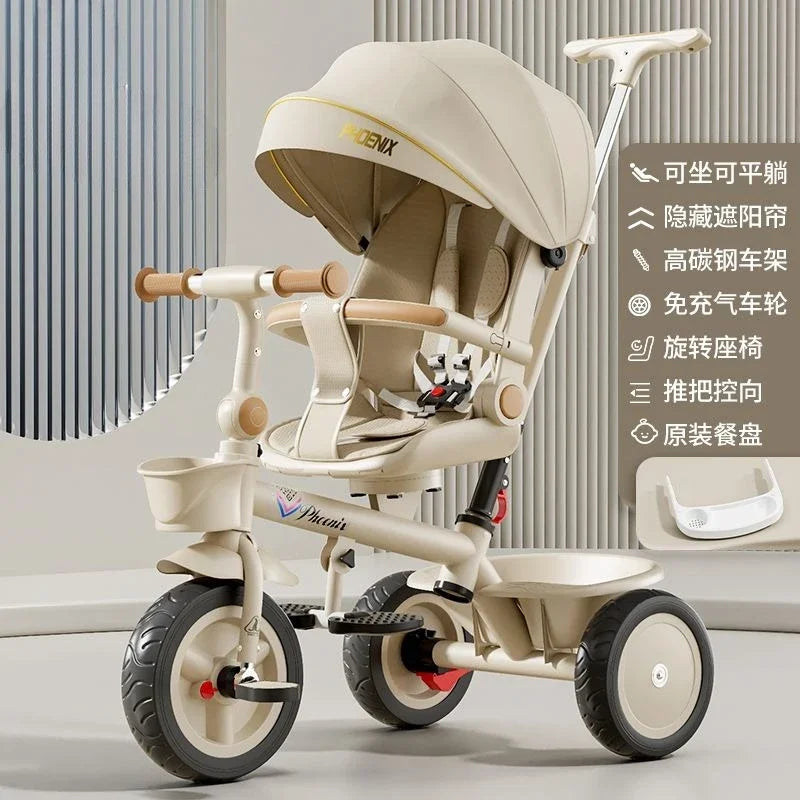 Premium Baby Tricycle (1–6 Years) – Parent Push, Adjustable Seat & Canopy