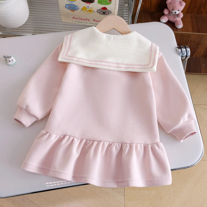 Robe Hello Kitty bleu marine – Adorable tenue d'automne pour bébé